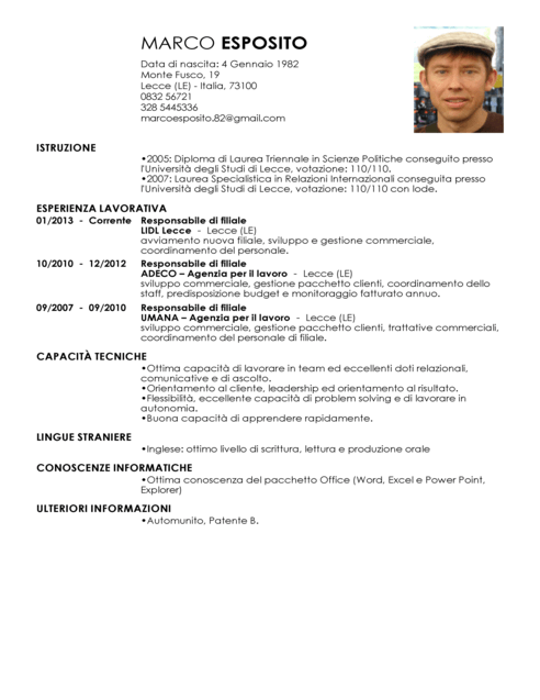 Branch Manager CV full