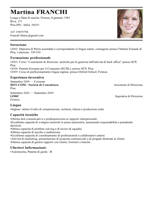 Executive Assistant CV full