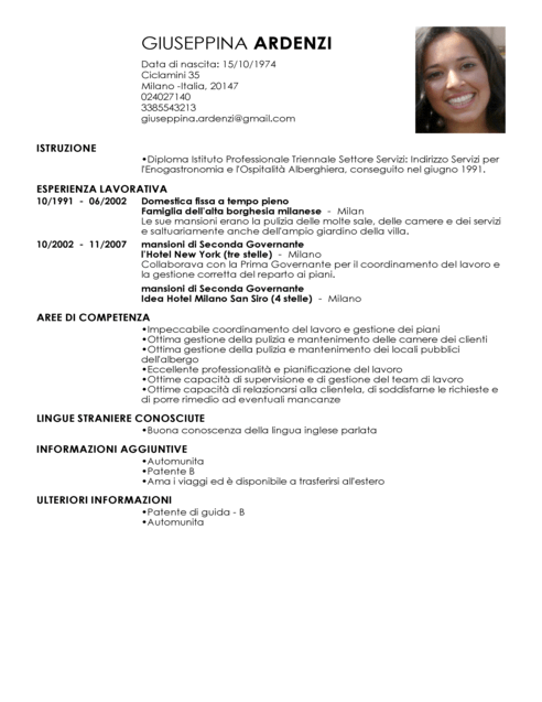 Housekeeper CV full