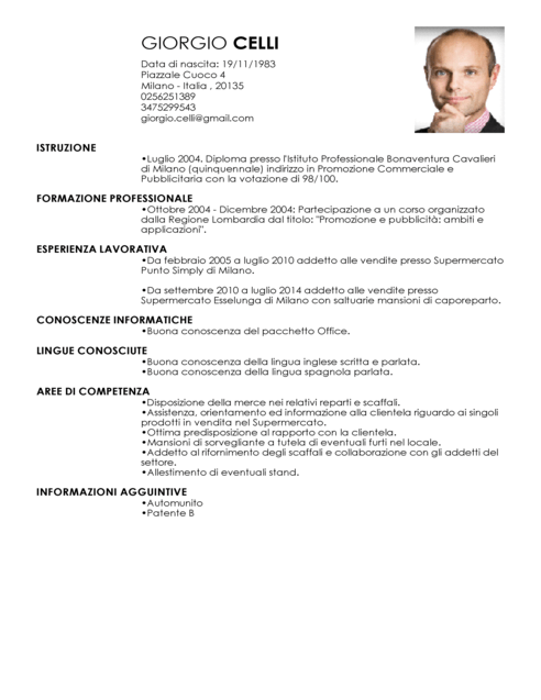 Sales Associate CV full